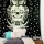 Black Tattoo Design Key Owl Sitting on The Moon Brooch Skull Wall Tapestry