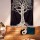 Black & White Khejri Tree of Life Wall Tapestry
