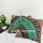 Green Elephant and Floral Motifs Square Pillow Covers Set of 2