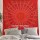 Red Ghoomar Medallion Indian Mandala Tapestry Wall Hanging