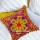 Orange Mandala Suzani Embroidered Throw Pillow Cover 16X16 Inch