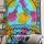 Boho Charm Colorful Turquoise Giraffe Tapestry Wall Hanging