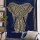 Blue & Gold African Elephant Tapestry Wall Hanging