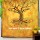 Yellow Celestial Tree of Life Tapestry Wall Hanging