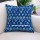 Triangle and Floral Indigo Blue Cushion Cover 16X16 Inch