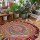 Round Jute Cotton Braided 4 Ft Colorful Fringed Indoor Area Rug