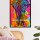 Tie Dye Multicolored Royal Elephant Cotton Fabric Wall Poster Tapestry