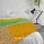 Yellow Black Multicolored Handmade Reversible Cotton Kantha Quilt Blanket Bedding Throw