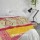 Green Red Bohemian Reversible Cotton Kantha Quilt Blanket Bedding Throw