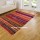 Multicolored Red Boho Braided Striped Reversible Chindi Area Rag Rug 3X5 Ft