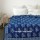 Indigo Blue Growing Plant Block Print Cotton Kantha Quilt Blanket - Twin Size