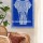 Silver Blue Elephant Cotton Fabric Poster Tapestry - 30X45 Inch