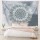 Grey & White Lotus Medallion Wall Tapestry - Twin Size
