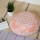 Sparkly Rose Gold Lotus Boho Mandala Round Floor Pillow Cover - 32 Inch