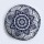 Blue Silver Boho Lotus Medallion Indian Round Floor Pillow Cover - 32 Inch
