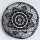 Black Silver Lotus Mandala Round Floor Pillow Cover - 32 Inch