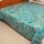 Teal Multicolored Floral Bohemian Indian Kantha Quilt Blanket Bedspread - Twin Size