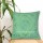 Decorative Mint Green Mirror Embroidered Cotton Throw Pillow Cover - 16X16 Inch