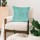 Decorative Mint Blue Mirror Embroidered Cotton Throw Pillow Cover - 16X16 Inch