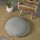 Oversized Grey Round Floor Pillow Cover with Pom Pom for Extra Sitting - 32 Inch