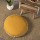 Oversized Mustard Yellow Round Floor Pillow Cover with Pom Pom for Extra Sitting - 32 Inch