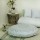 White & Silver Boho Round Floor Pillow Cover - 18 Inch