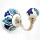 Blue & Turquoise Boho Vintage Hand Painted Flower Porcelain Ceramic Wall Hook