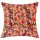 Large Peach Birds Floral Bohemian Decorative Square Kantha Throw Pillow Cover - 24X24 Inch