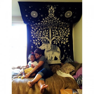 Twin Black Amp White Tree Elephant Wall Tapestry