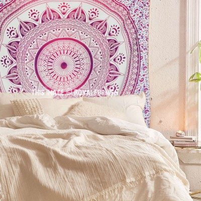 Pink Purple Multi Ombre Tapestry Hippie Mandala Bedding