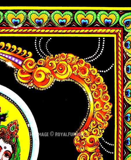 Hindu Radha Krishna Divine Love Featuring Cotton Fabric Cloth Poster 