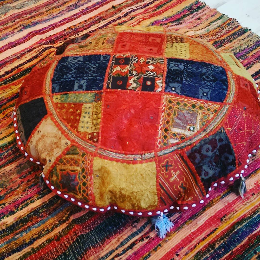 Love my handmade yoga floor pillow and handwoven chindi rug from royalfurnish.com beautiful handcrafted items ❤