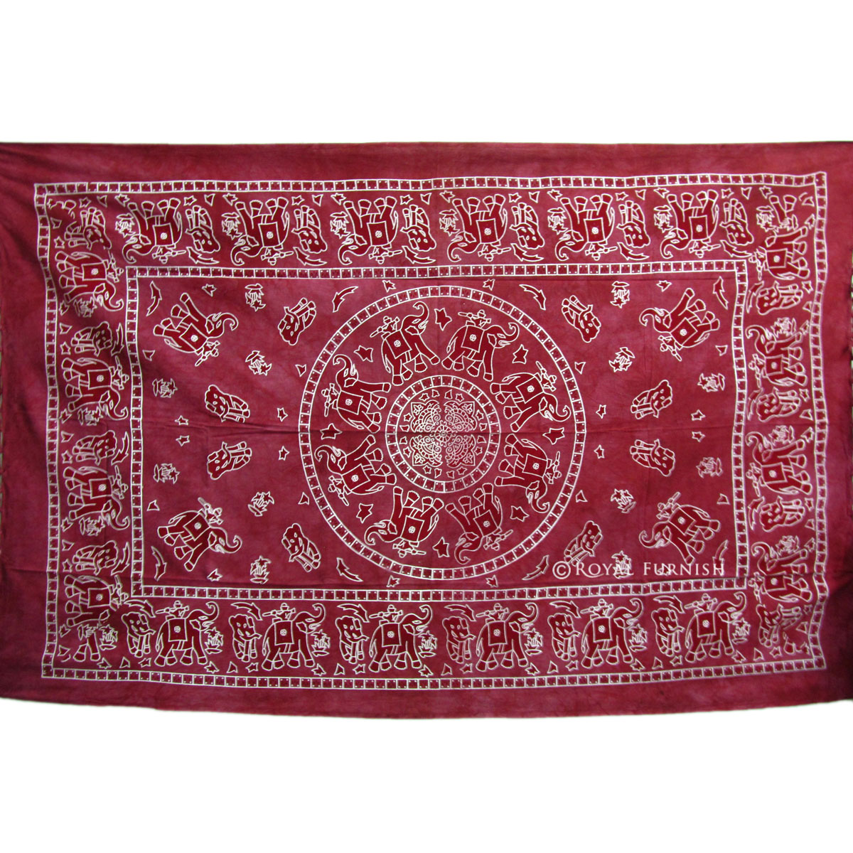 Twin Size Red Elephant Indian Hippie Tie Dye Dorm Decor Tapestry Wall ...