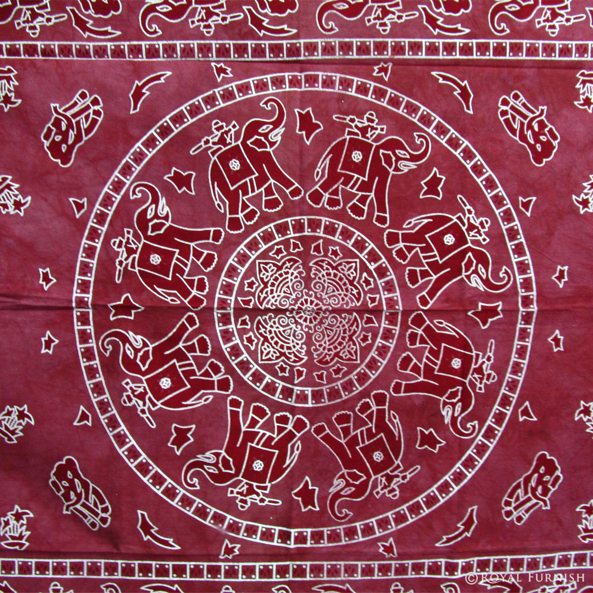 Twin Size Red Elephant Indian Hippie Tie Dye Dorm Decor Tapestry Wall ...