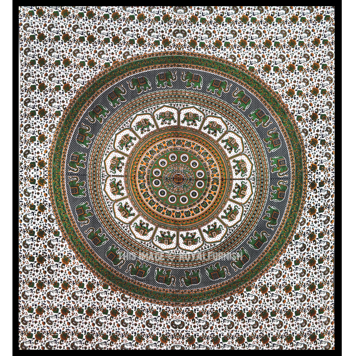 Black Indian Elephant Mandala Dorm Decor Tapestry Wall Hanging ...
