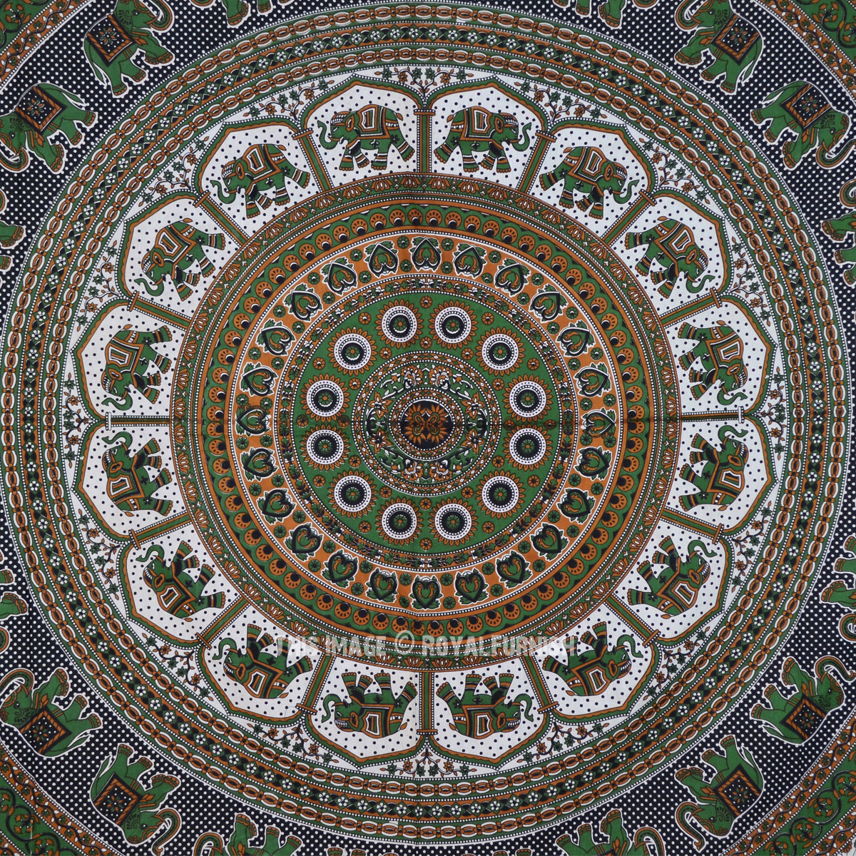 Black Indian Elephant Mandala Dorm Decor Tapestry Wall Hanging ...