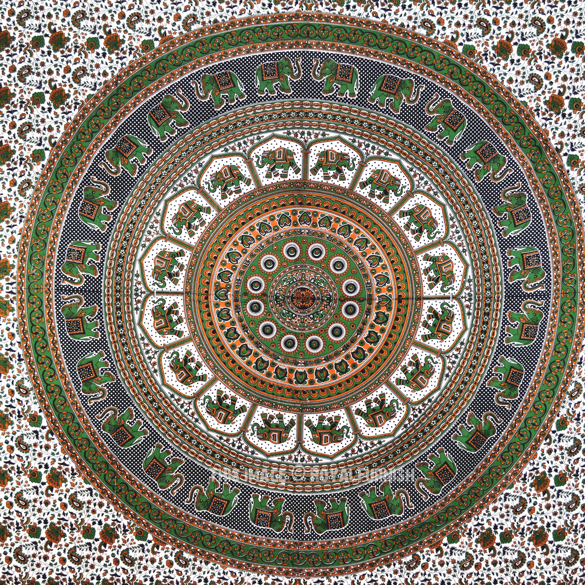 Black Indian Elephant Mandala Dorm Decor Tapestry Wall Hanging ...