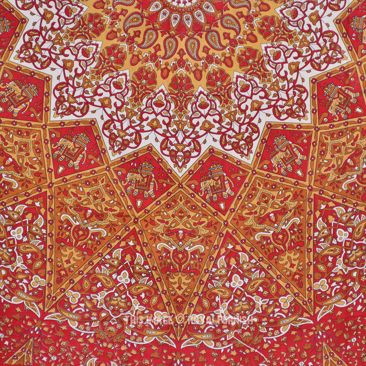 Red Indian Star Mandala Dorm Decor Tapestry Wall Hanging Bedspread ...