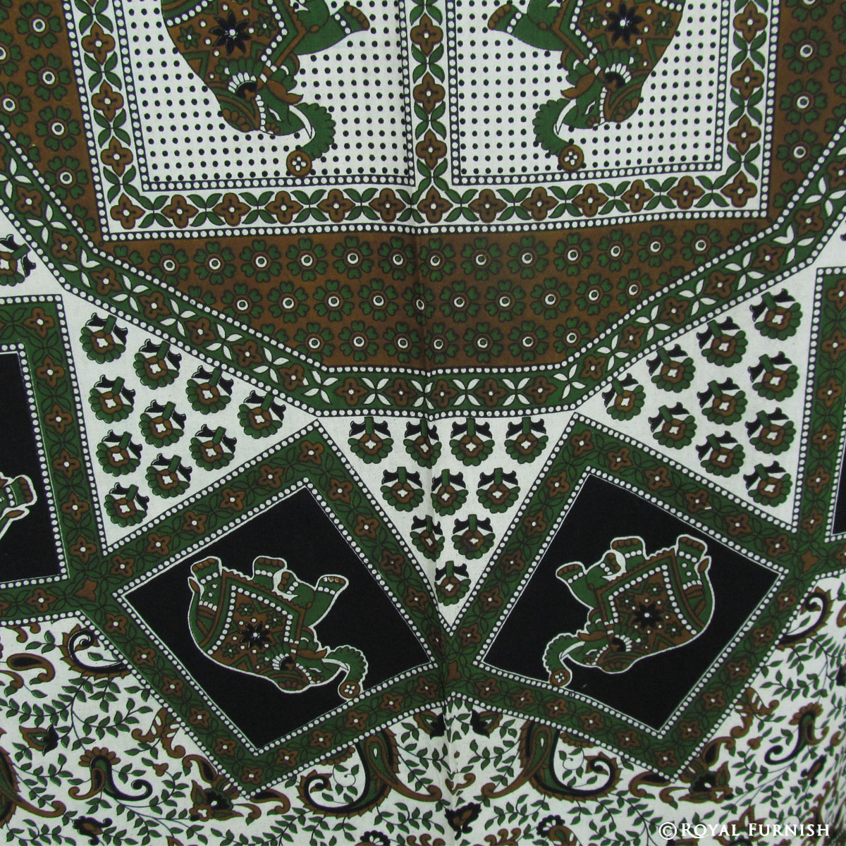 Black Indian Elephant Mandala Handloom Hippie Tapestry Wall Hanging Bed ...