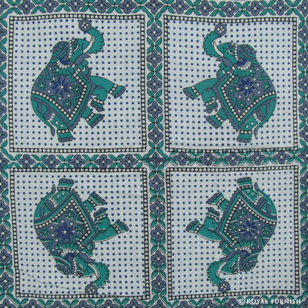 Blue Indian Elephant Mandala Handloom Dorm Room Tapestry Wall Hanging ...