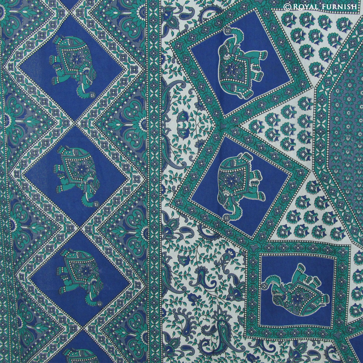 Blue Indian Elephant Mandala Handloom Dorm Room Tapestry Wall Hanging ...