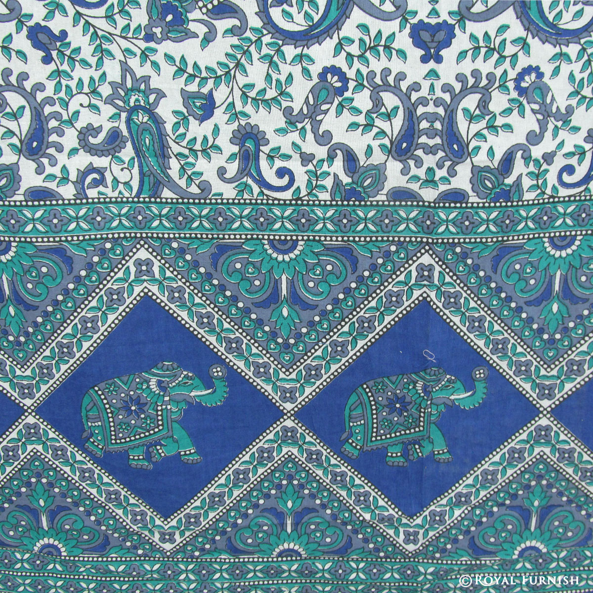 Blue Indian Elephant Mandala Handloom Dorm Room Tapestry Wall Hanging ...