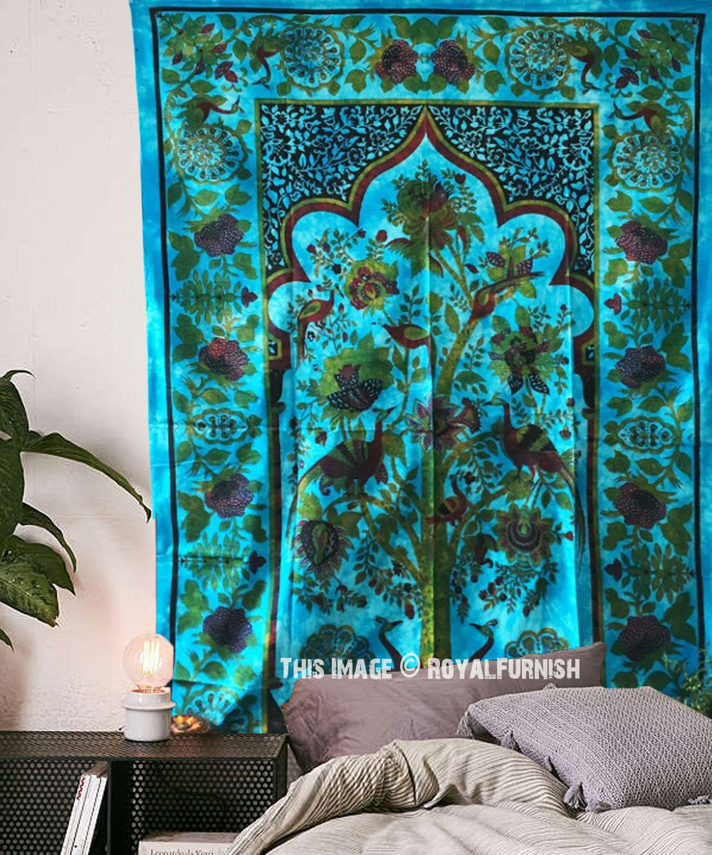 Teal wall on sale tapestry