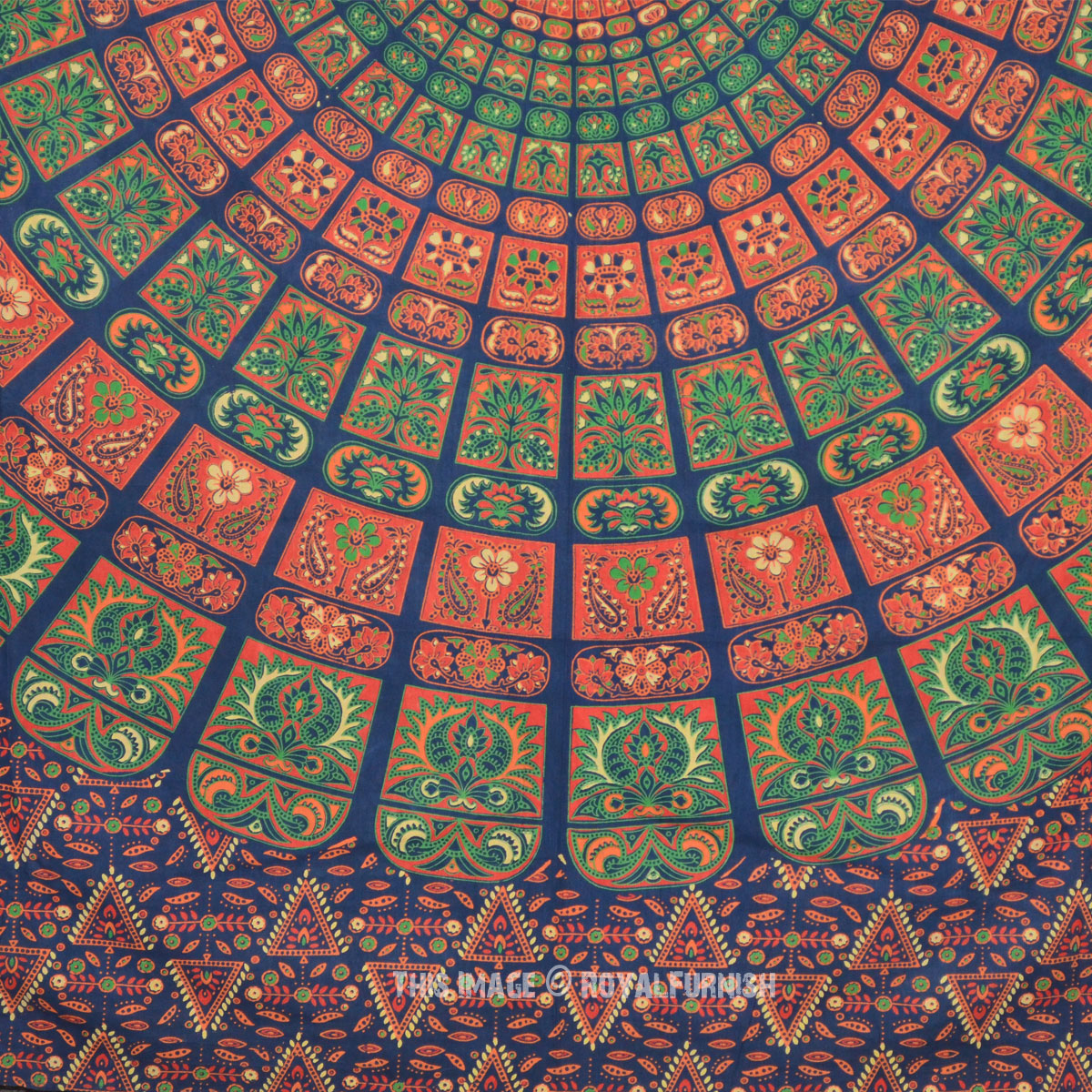 Green Indian Psychedelic Mandala Hippie Tapestry Wall Hanging ...