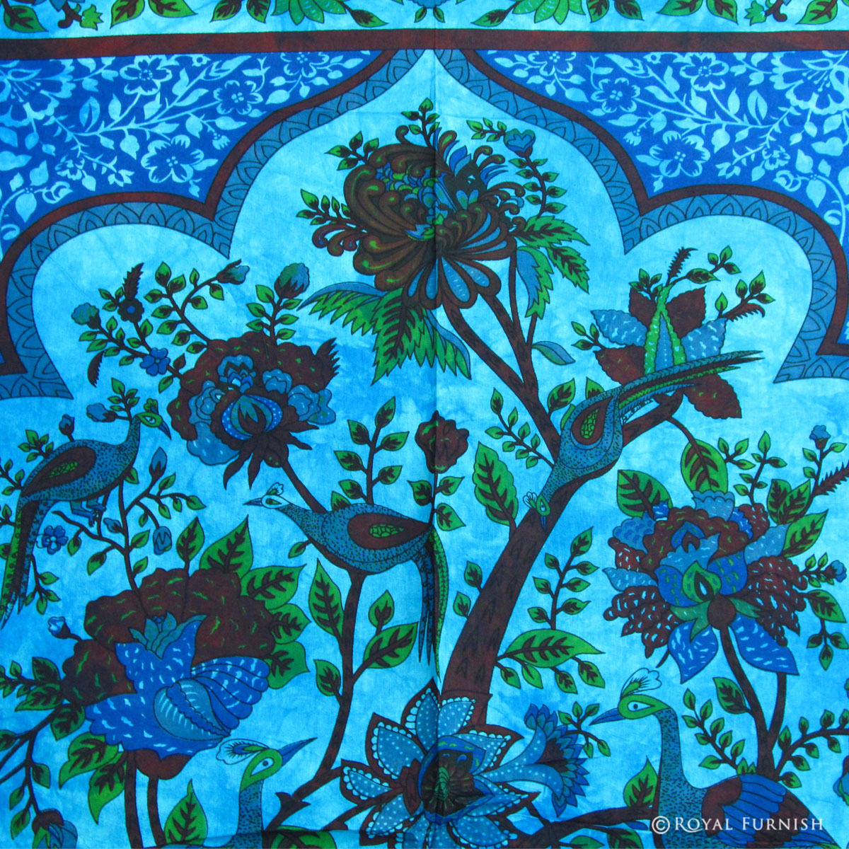 Queen Size Blue Dorm Decor Tree of Life Hippie Tapestry Bed Cover