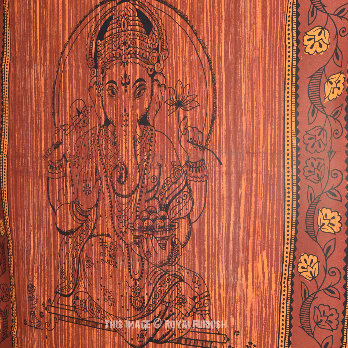 Red Twin Size Lord Ganesha Wall hanging Tapestry