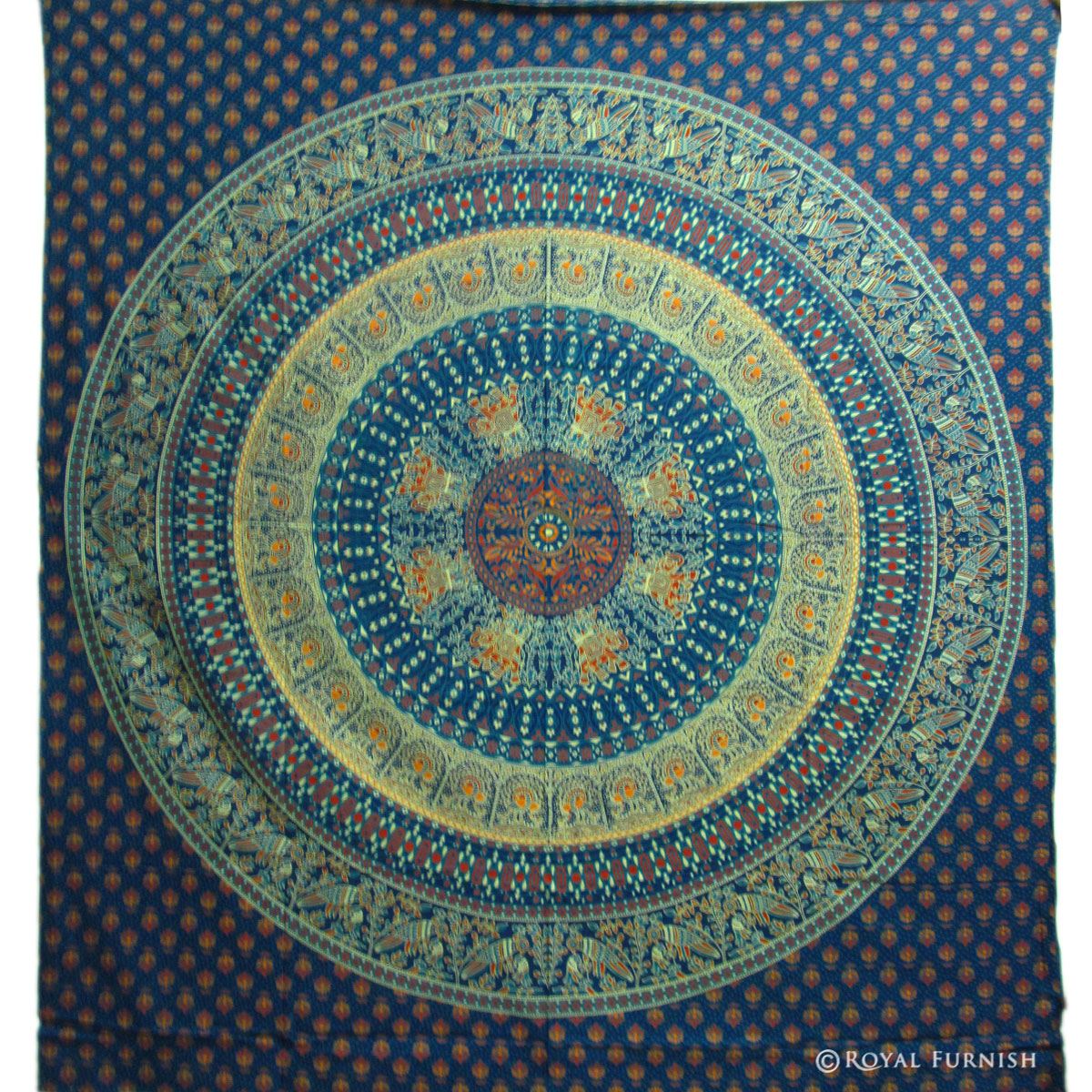 Blue Indian Bird Paradise Hippie Mandala Tapestry Wall Hanging ...