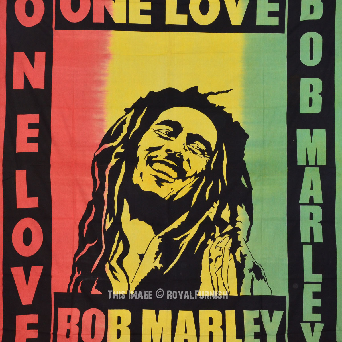Bob Marley Print Hippie Rasta Cotton Wall Hanging Fair Trade 80x110 cm BM2 