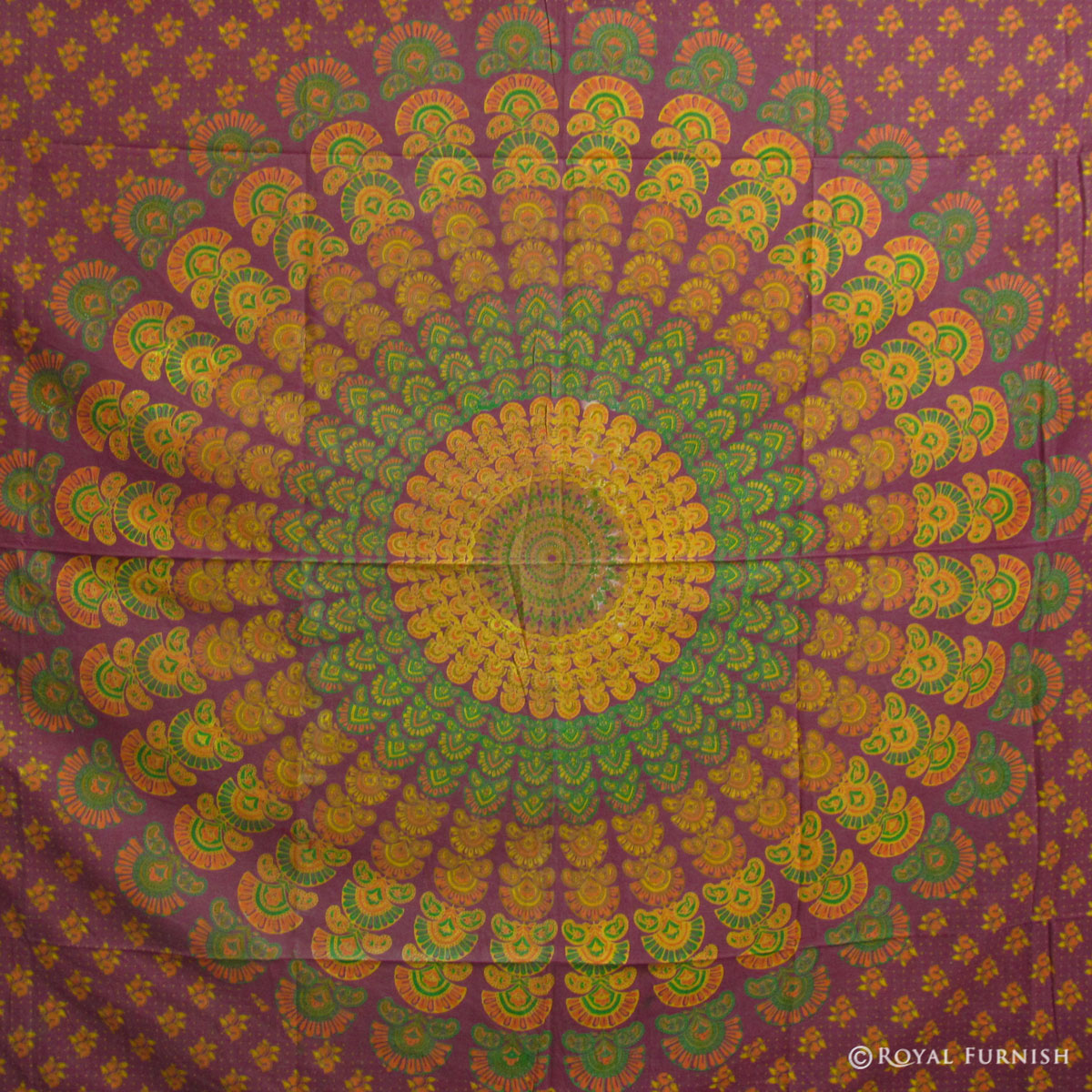 Red Mandala Hippie Bohemian Tapestry Bed Cover