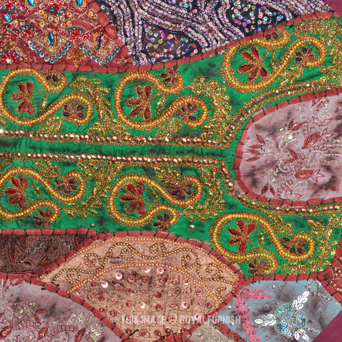 Wall Decorative Vintage Heavy Expensive Beads Embroidered Tapestry